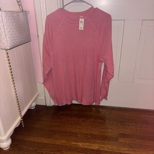 Bundle (2) of Aerie Women’s Long Sleeve Tops - pink and dark green